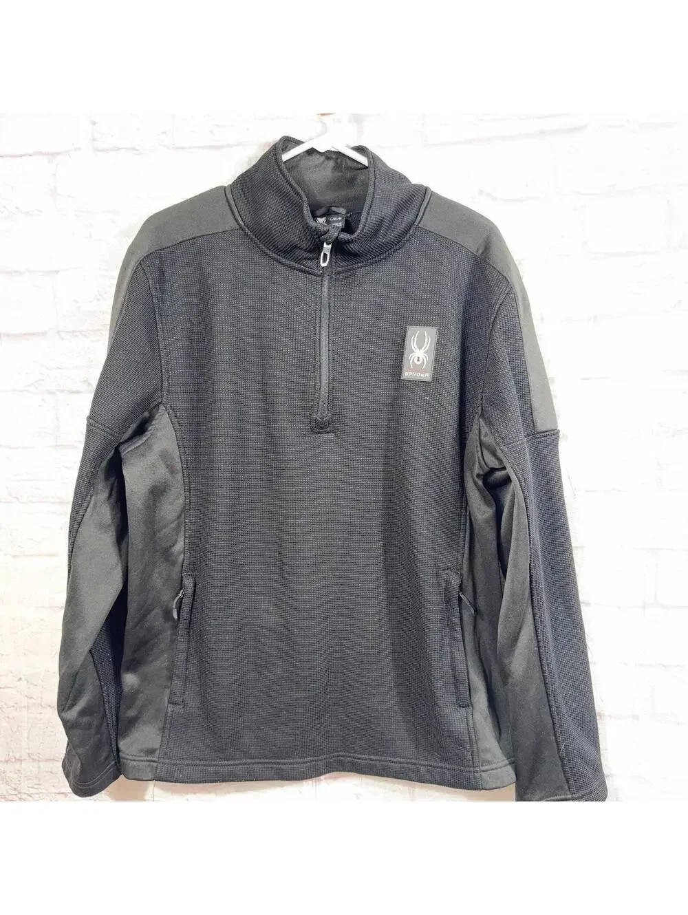 Spyder Large Black Quarter-Zip Pullover Sweater